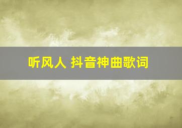 听风人 抖音神曲歌词